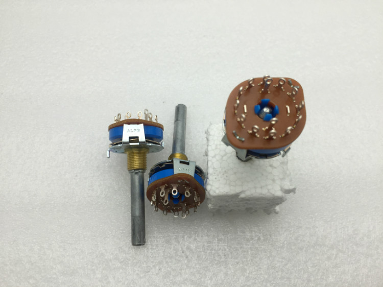 日本ALPS阿尔卑斯SRRM波段开关2刀6档轴长40MM