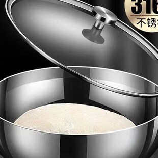特厚不锈钢和面盆带盖子家用厨房洗菜盆加厚汤锅火锅锅子发面揉面