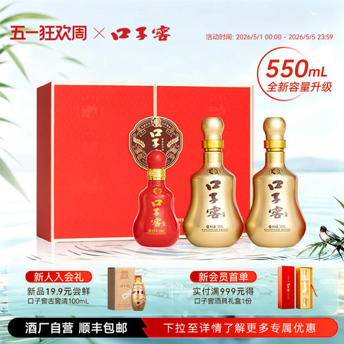口子窖10年白酒礼盒50度550mL*2