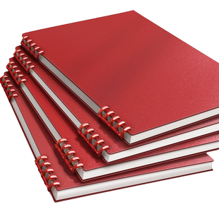 不硌手活页笔记本红色可拆卸B5线圈活页本简约大学生a4笔记本子考研可拆环扣方格记事纸软皮外壳高颜值日记本