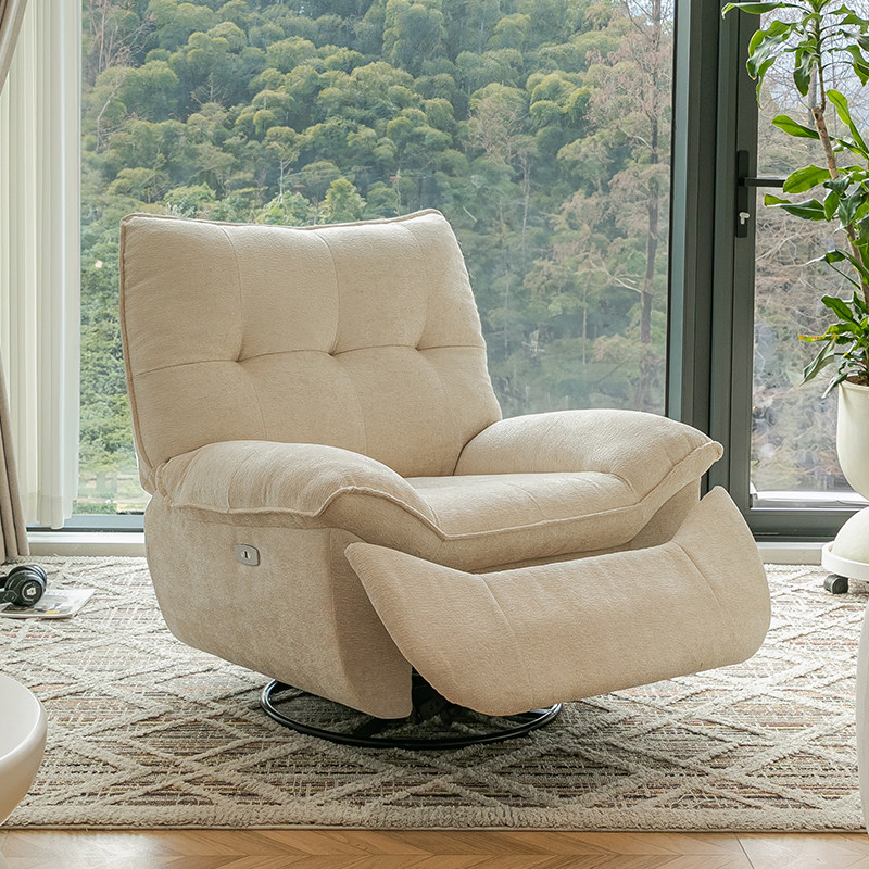 智能电动单人沙发多功能按摩椅客厅阳台布艺雪尼尔懒人沙发摇摇椅