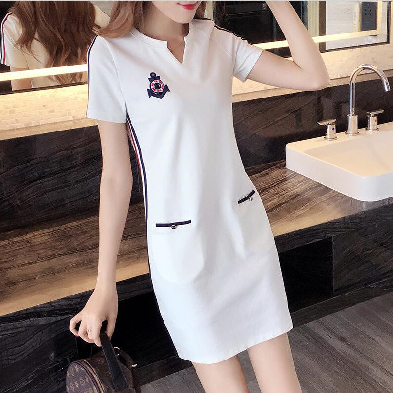 香港时尚品牌礼服女士夏季2025新款加码女士修身修身中长运动休闲