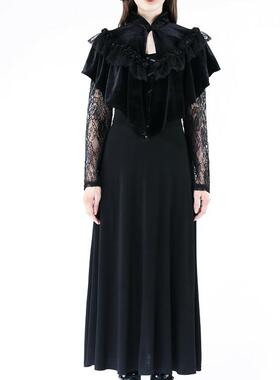 DARK IN LOVE哥特女装黑暗哥特式黑色斗篷心形披肩 BW043