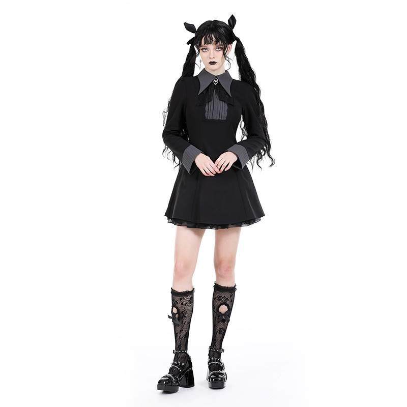 欧美个性原创多莉公主预科生学院风简单高级连衣裙DW915