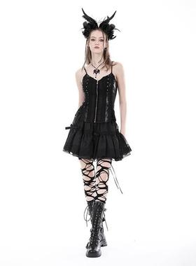 欧美个性原创哥特式黑紫色蕾丝紧身胸衣CW064