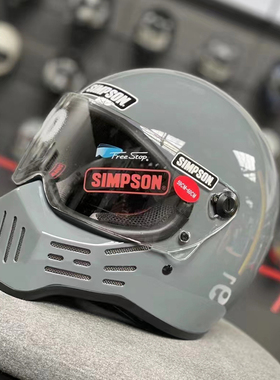 SIMPSON辛普森摩托车复古头盔全盔男女机车哈雷头盔M30碳纤维四季