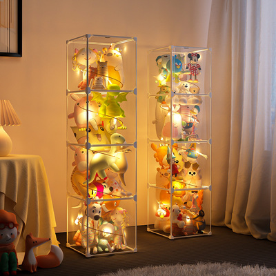 娃娃收纳桶箱筐柱透明展示架神器z大号毛绒公仔玩具玩偶pvc收纳筒