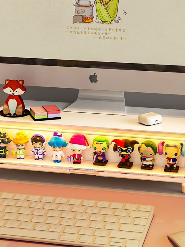 电脑显示器增高架屏幕台式桌面办公室女生工位办公桌带抽屉置物架