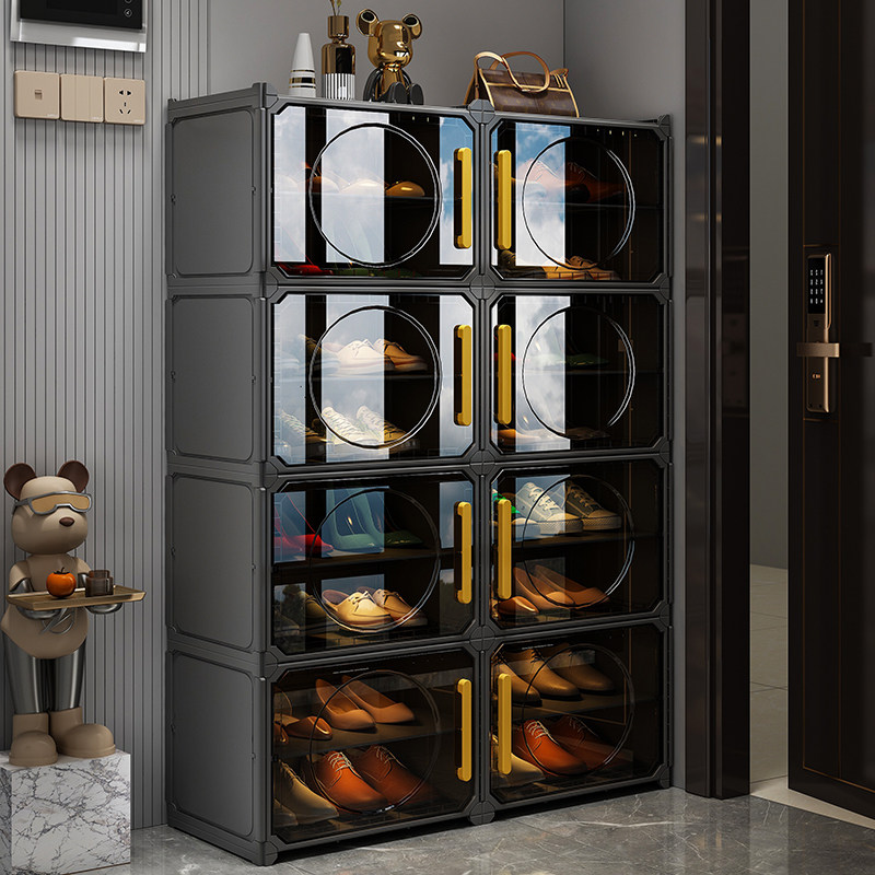 鞋柜家用门口室内鞋盒收纳盒透明收纳柜一体靠墙神器多层塑料鞋架,住宅家具,鞋架,淘宝优惠券,粉丝福利购,淘宝优惠卷