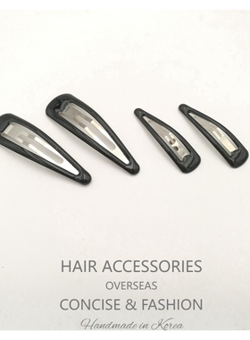 【两个】BB夹黑色韩国进口浸塑不锈钢基础耐用边夹刘海夹结实耐看