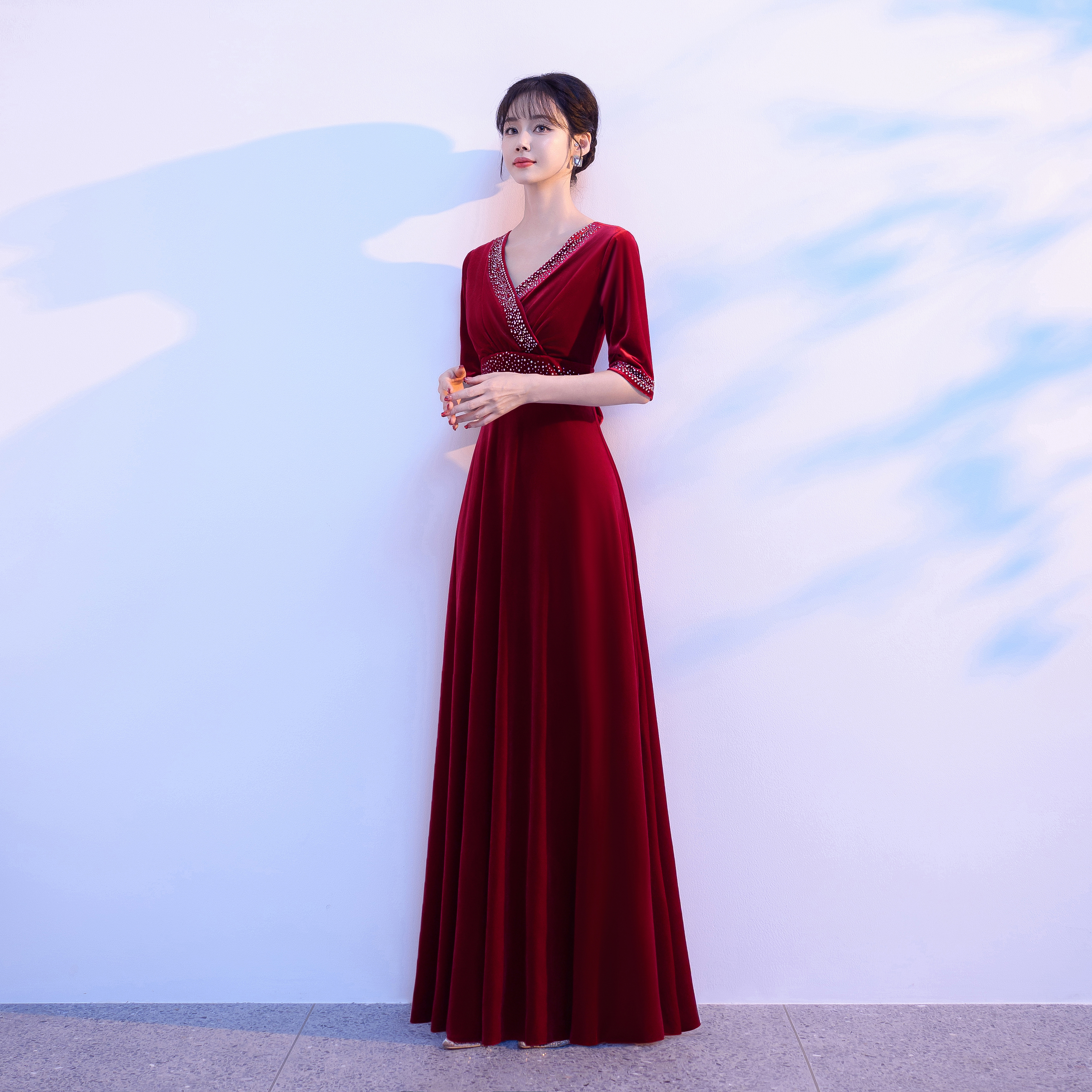 大合唱演出服女长裙新款