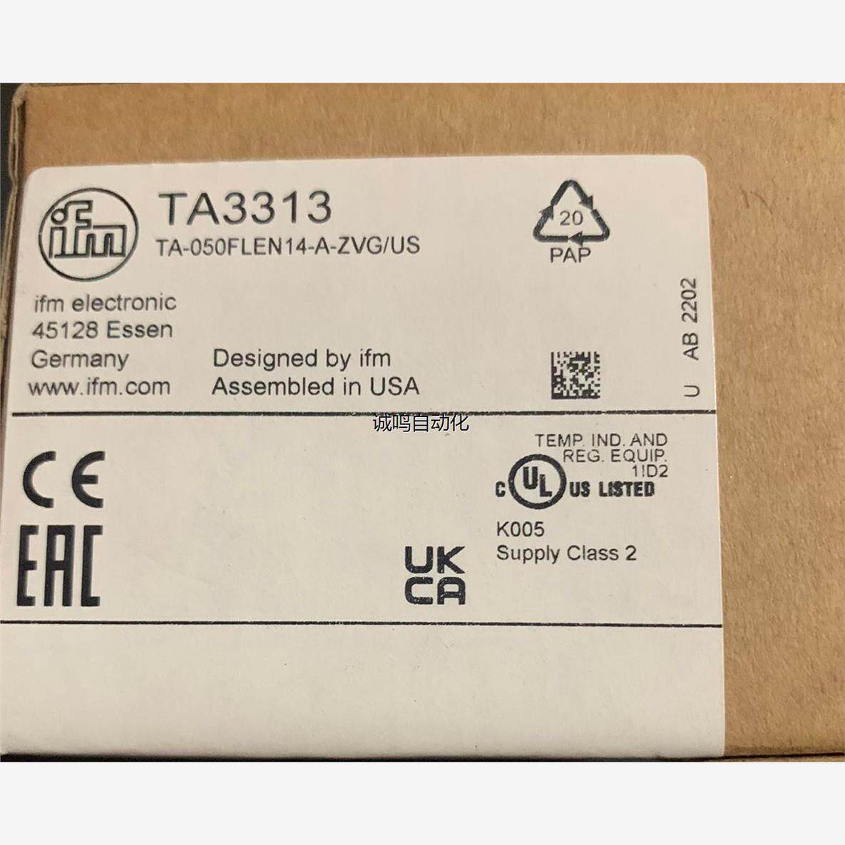 全新易福门温度传感器TA3313 议价