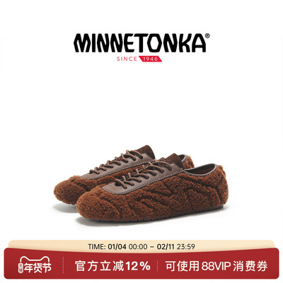MINNETONKA MS70 Teddy 26春新品毛毛鞋 羔羊毛羊皮德训鞋
