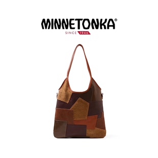 MINNETONKA 单肩斜跨两用包托特包女包 迷你唐卡25年新款 拼接个性