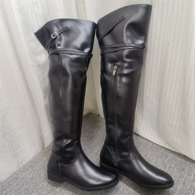 美拉德风加绒长筒靴女过膝长靴长筒靴超迁高筒靴靴子大码秋冬女靴