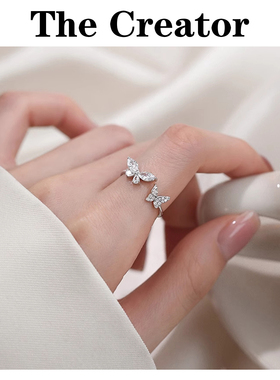 轻奢小众设计~999纯银蝴蝶戒指