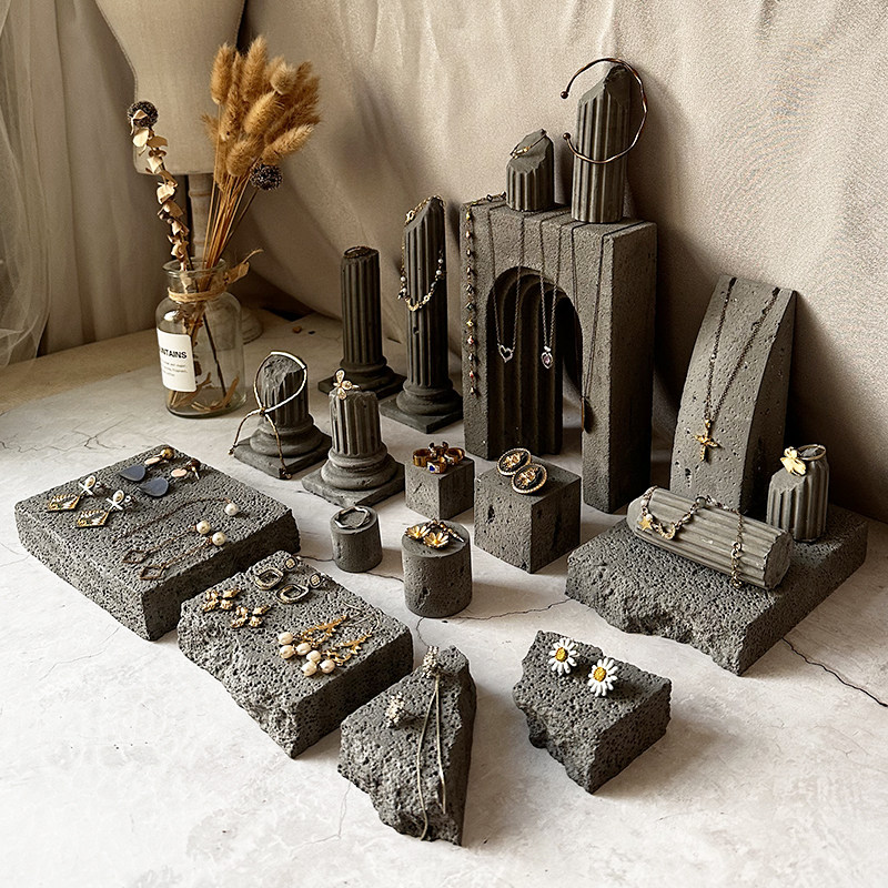 首饰展示架水泥灰色组合饰品珠宝不规则陈列拍照摄影耳环项链道具,饰品/流行首饰/时尚饰品新,首饰展示架,淘宝优惠券,粉丝福利购,淘宝优惠卷