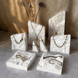 石膏石头立式项链架子展示架桌面珠宝店铺饰品陈列手链拍照道具台