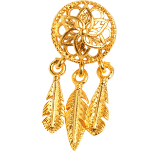 沙金捕梦网三尾羽吊坠吊饰配件diy材料配饰手链手串手工编织散珠