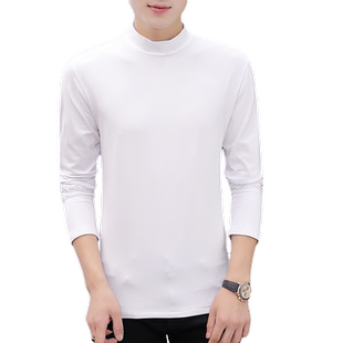 小高领内搭男西装打底t恤里面穿的休闲修身薄款配皮衣夹克打底衫