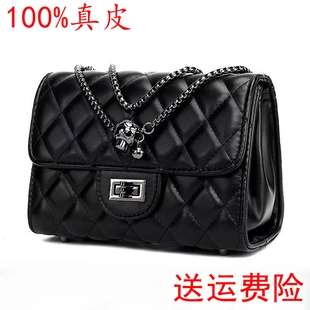 新款奢侈品包真皮菱格链条包女2025新款百搭斜挎包高级感单肩包