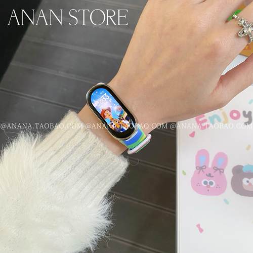 ANANSTORE潮牌卡通涂鸦适用小米运动手环9表带硅胶新年8/NFC可爱