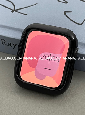 ANANSTORE新款高级感电镀黑边框软表壳适用苹果iwatch8765代SE潮