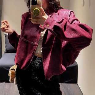 现货【杜维埃】设计可拆卸牛仔服涤纶女士新款法式小香风名媛外套