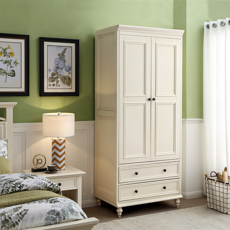 蒙杰西美式复古奶油风实木小衣柜