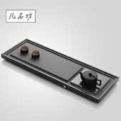 中式 整块家用天然乌金石茶盘套装 石材大茶台托盘茶海简约功夫茶台