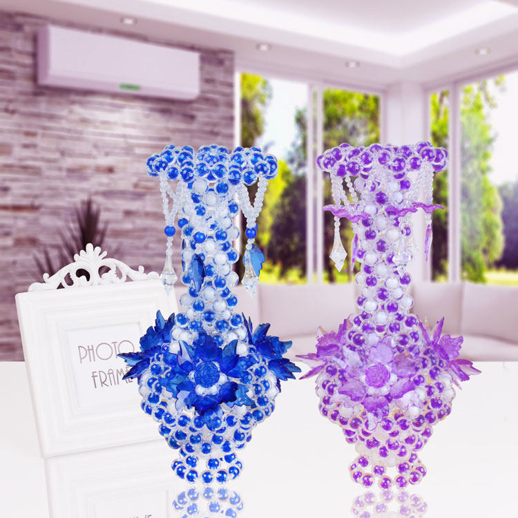 diy手工串珠编织欧式花瓶材料包饰品客厅客厅亚克力创意摆件包邮