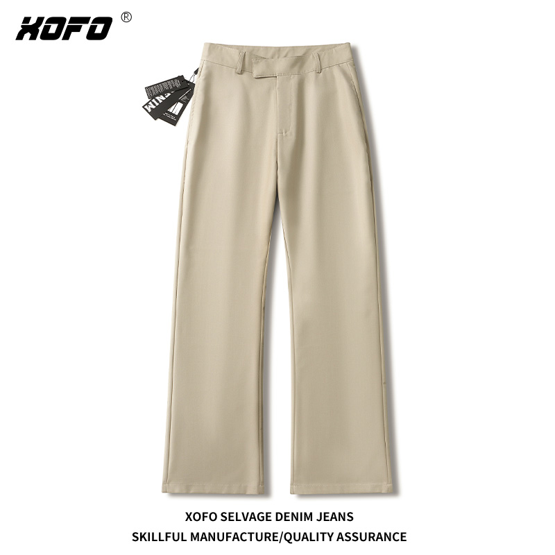 2025年新款微喇垂感抗皱凉感男士休闲裤子秋季灰绿色西裤潮流时尚