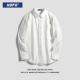 秋款 外套潮 高级感新款 日系白色衬衫 男休闲宽松透气纯棉衬衣男士