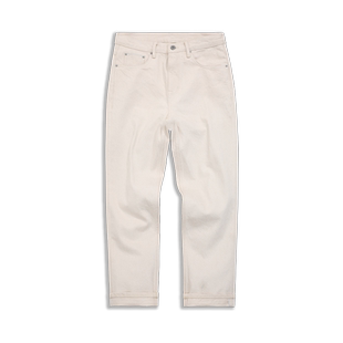 新款美式休闲直筒长裤男士挺阔有型美式高街 高端米白色九分裤子