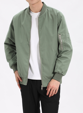 秋季新款飞行夹克男休闲宽松军绿色美式空军MA1短款外套复古潮