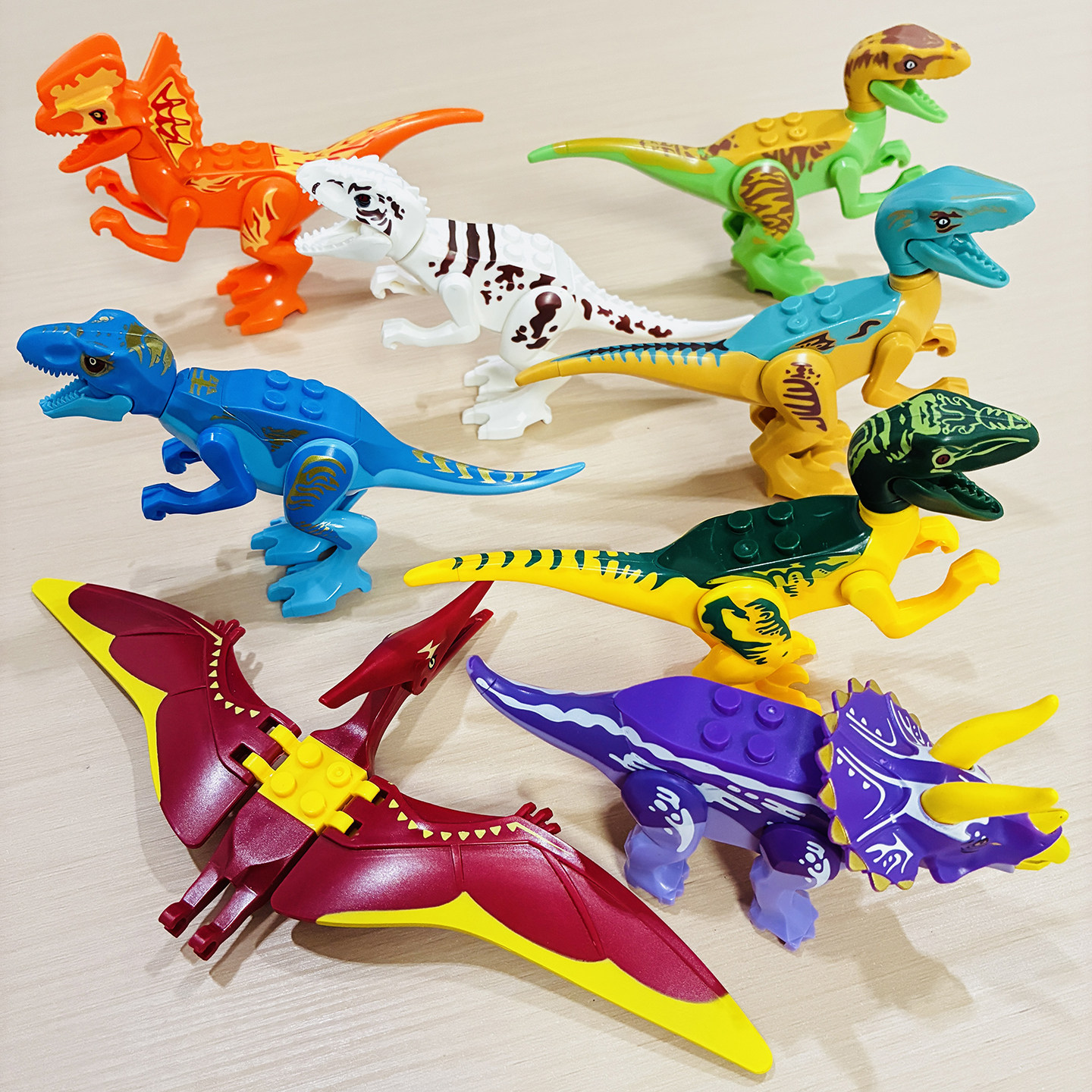 侏罗纪恐龙翼龙霸王龙儿童动物乐园模型拼装男孩益智玩具桌面摆件,玩具/童车/益智/积木/模型,儿童机器人/变形玩具,淘宝优惠券,粉丝福利购,淘宝优惠卷