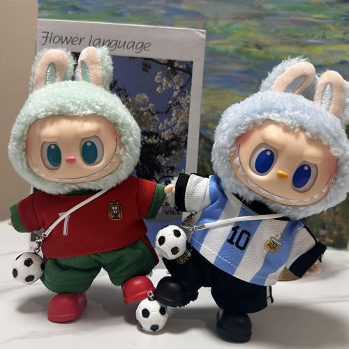 一二三代labubu世界杯足球欧冠俱乐部赛事球衣dimoo拉布布哭娃衣
