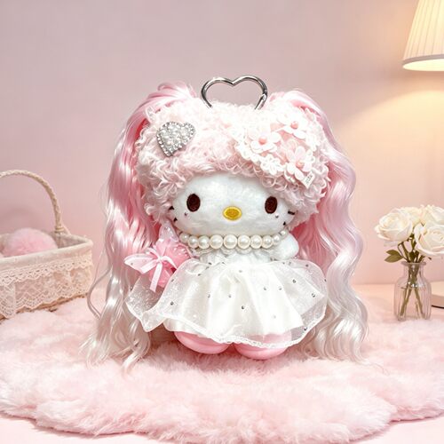 新款hellokitty挂件毛绒公仔重工高颜值可爱包包挂件短腿kt挂件