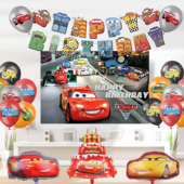 汽车总动员儿童生日Party布置挂布氛围感道具背景墙派对装 饰摆台