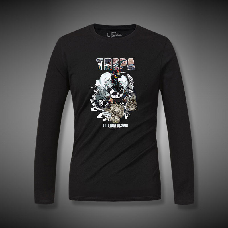 春秋季男士纯棉休闲圆领长袖