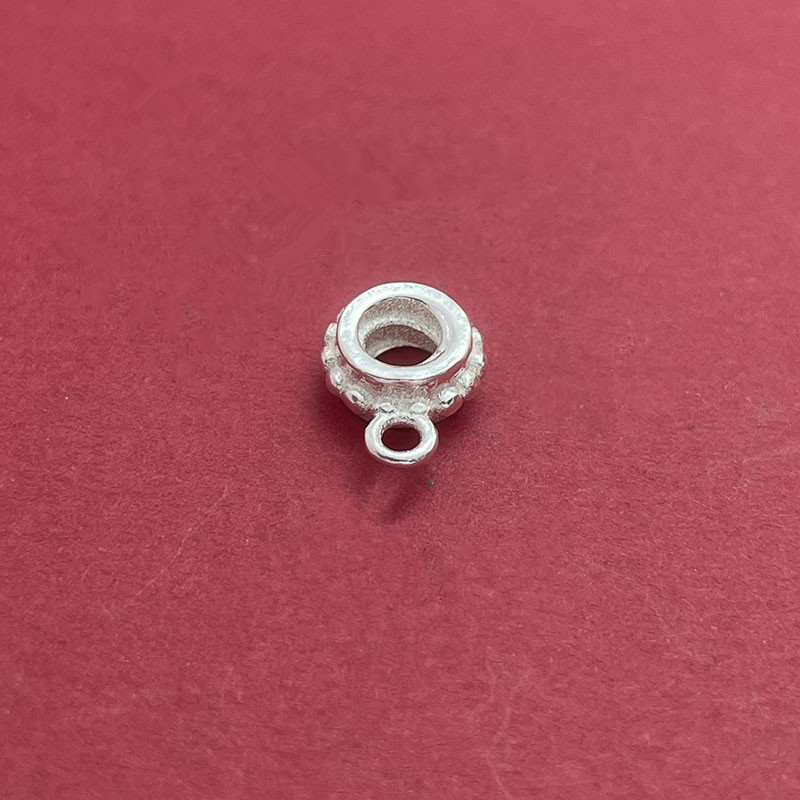 S925纯银车轮珠隔珠三通吊坠扣