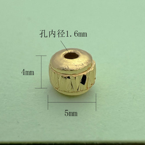 S925纯银24K金古法隔珠圆珠散珠