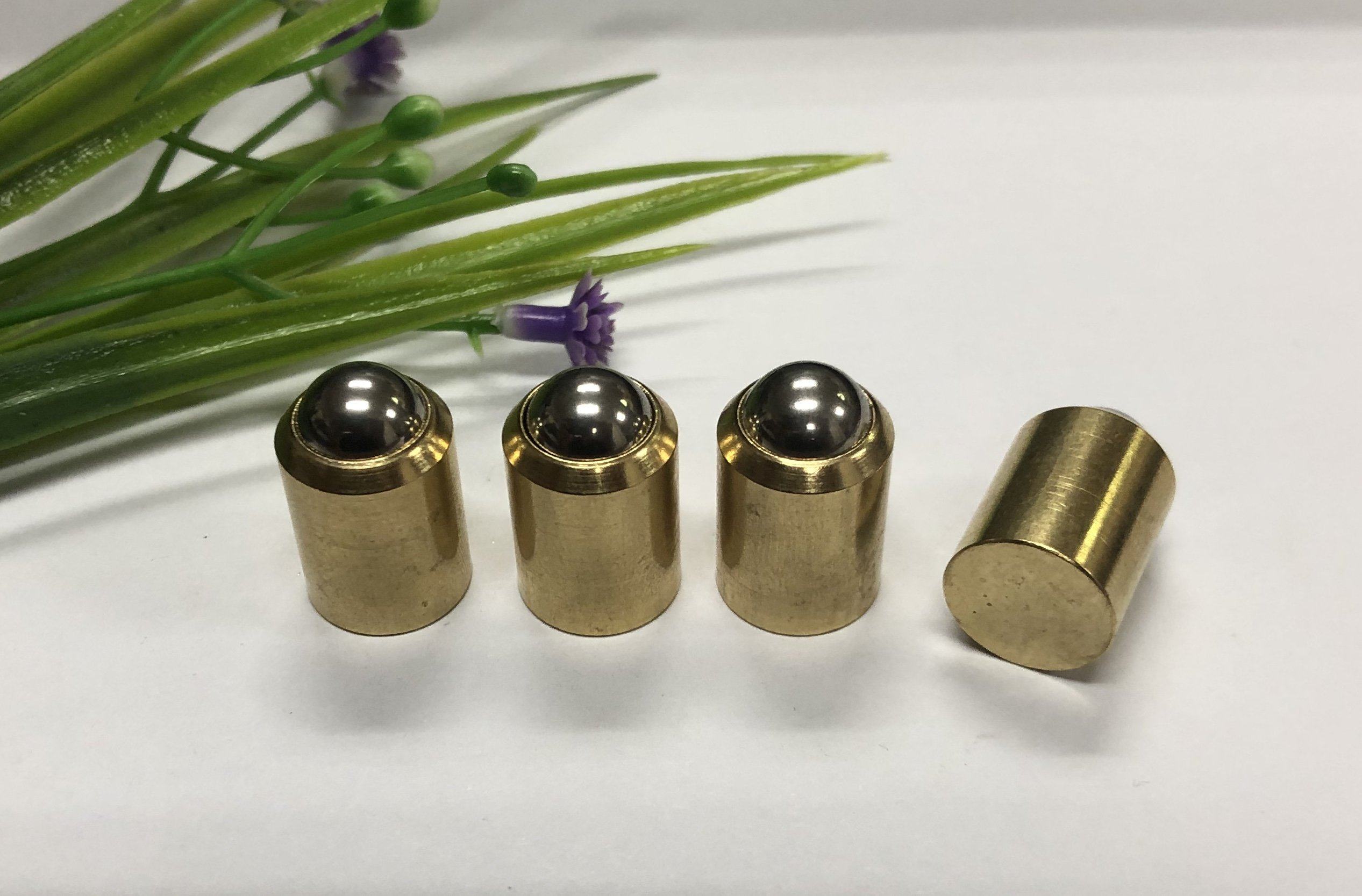 h62钻尾黄铜光杆弹簧伸缩波珠滑门钢球无螺牙纹无台阶光身铜碰珠