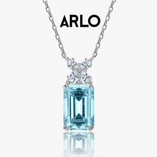 ARLO方糖S925银海蓝宝项链女8 12百搭设计感锁骨链高级感气质礼物