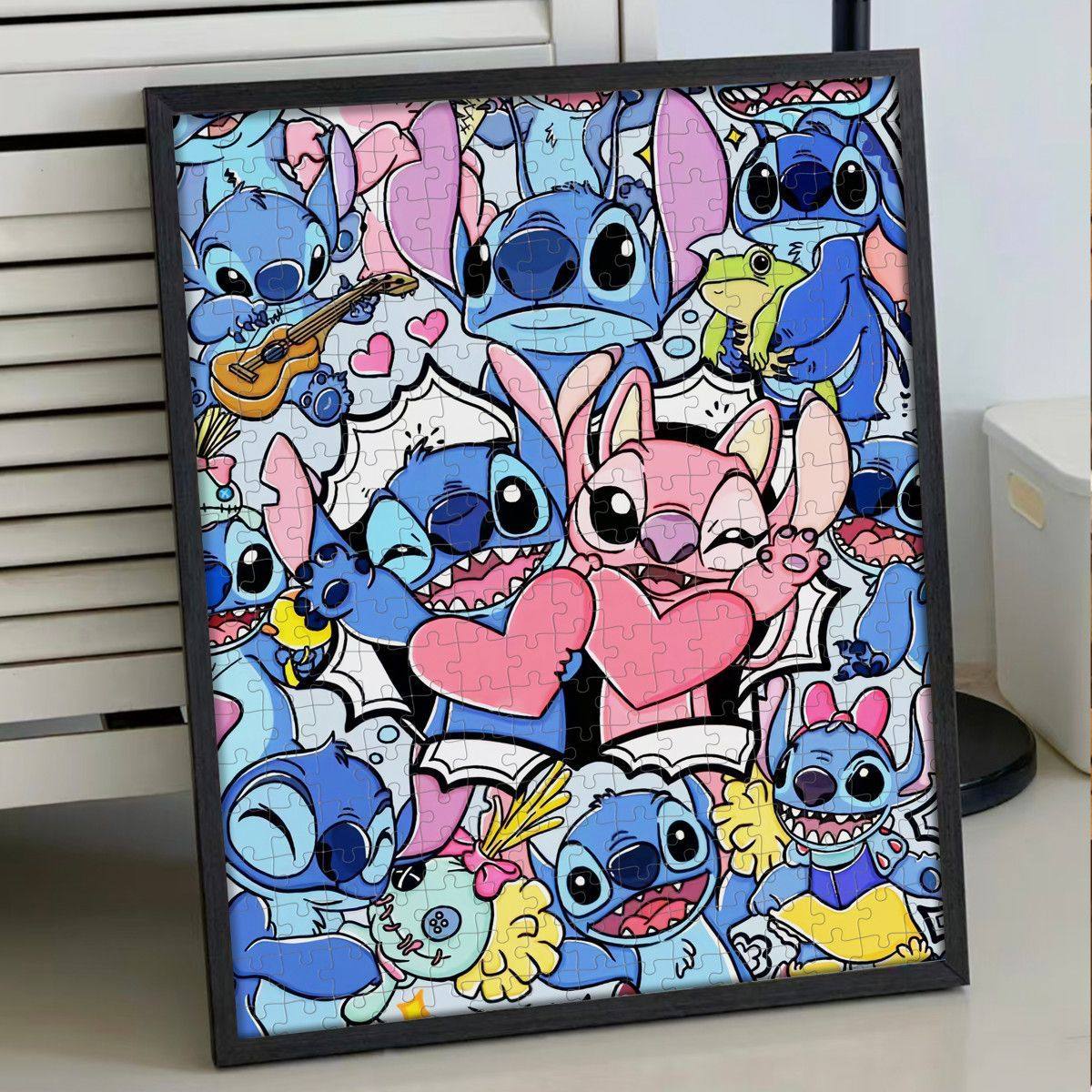 史迪仔木质拼图动漫电影周边diy创意摆件儿童益智玩具送礼物推荐