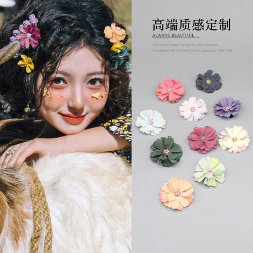森系少女布艺花朵发夹