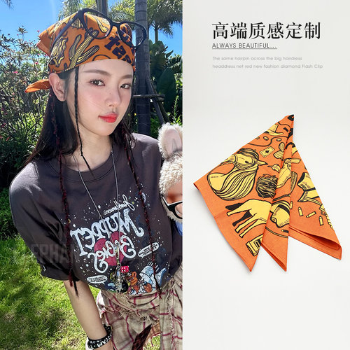 美式复古西部牛仔系脖巾小方巾
