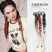 时尚 渐变假发辫子扭扭辫麻花辫成品发圈嘻哈街舞脏辫发绳拳击辫潮