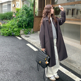 工装风翻领宽松型中长款秋季风衣春秋气质宽松英伦风春秋气质时尚，女装风衣，浙宝183