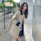 183-6805P175K258撞色拼接廓形设计感风衣外套，女装风衣，浙宝183